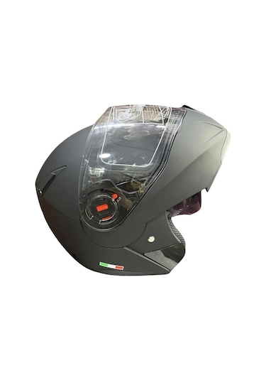 Free-M 961 Mat Siyah Güneş Vizörlü Çene Açılır Kask Modeli