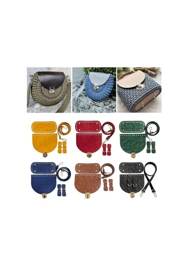 Fochsia 5 Adet Parlak Düz Rastgele Vintage Koyu Desenli Şarap Kırmızısı Çanta Aksesuarı El Örgü Sırt Çantası Tabanı