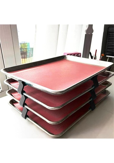 12 Adet Fırın Tepsisi İstifleyicileri Tepsi İstifleyicileri Fırın Tepsisi Tepsi İstifleyicileri Siyah