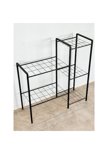 Metal Çiçek Standı Saksı Standı Çiçeklik Raf Bitki Rafı 2145