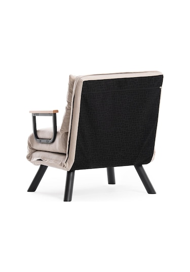 Pafu Sando Tekli Katlanır Yataklı Koltuk Keten Krem Krem