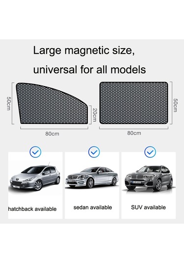 Araba Güneşliği Manyetik Demir Yansıtıcı Örgü Gazlı Bez Güneş Koruyucu Isı Yalıtımı Güneşlik Bölmesi Arka Cam Kare