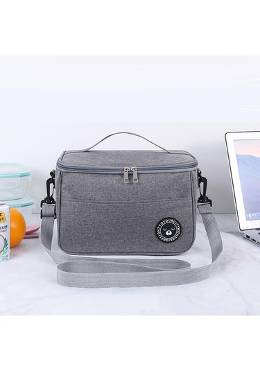 Gri Piknik Yalıtımlı Öğle Yemeği Kutusu Taşınabilir Soğutmalı Çanta Büyük Kapasiteli Su Geçirmez Öğle Yemeği Çantası Piknik Çantası M Gri