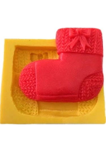 Örgü Patik Şeklinde Silikon Pasta Ve Seker Hamuru Kalibi 6,5x5,5x1,5 Cm