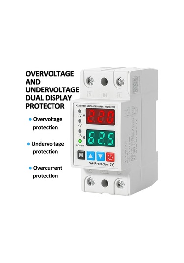 40a/63a Din Ray 230v Ayarlanabilir Aşırı Gerilim Ve Düşük Gerilim Koruyucu 63a Diğer