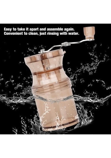 Ulzyvf Taşınabilir Kahve Değirmeni: Seramik Bıçak, Paslanmaz Sap, Ev-ofis-seyahat İçin Kahverengi Kahverengi