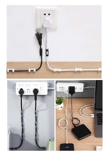 Mobgift 20'li Yapışkanlı Kablo Sabitleyici Şeffaf Klips