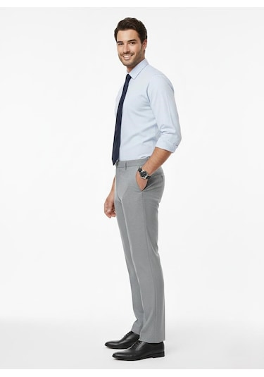Presto Erkek Slimfit Armürlü Pantolon Gri 3194-050 Gri