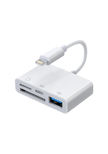 Yaozixa Sansai Lightning Otg Adaptörü - Sd/tf Kart Okuyucu, Usb Bağlantı, İphone Uyumlu/İpad Uyumlu Uyumlu Şarj Desteği, İos Uyumlu13+, Plug&play