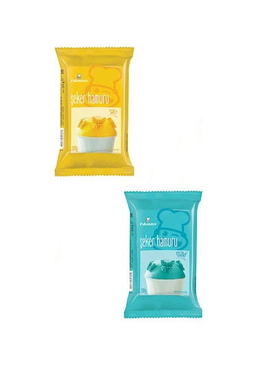 Pakmaya Şeker Hamuru Mavi + Sarı 2 x 200 G
