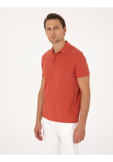 Pierre Cardin Erkek Kiremit Tişört Basic 50325323-vr031 Kiremit