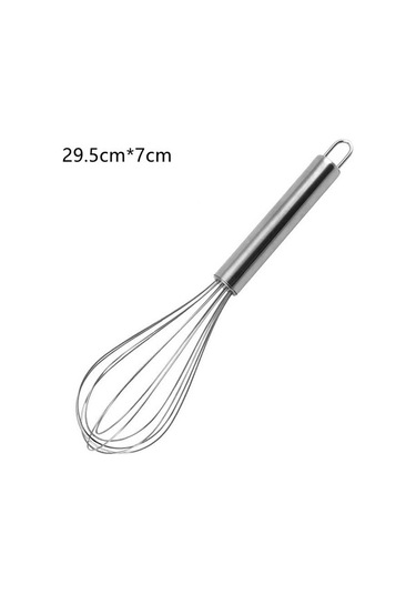 Yasammerkezi No.3 Tarzı Stainless Steel Egg Beater Balloon Wire Whisk Manual Rotating Mixer Egg Cream M Beyaz