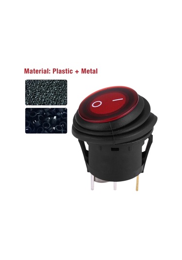 Yaozixa 2 Adet 20mm Delikli 3 Pin Su Geçirmez Kırmızı Led Anahtarı, 12v-24v Dc Uyumlu, Spst On/off, Döndürme Engeli, Araç Ve Diğer Cihazlar İçin