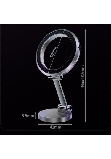 Sones G118 1080 Derece Dönen Katlanır Manyetik Telefon Tutucu Pano Vantuz Araç Montajı Gümüş