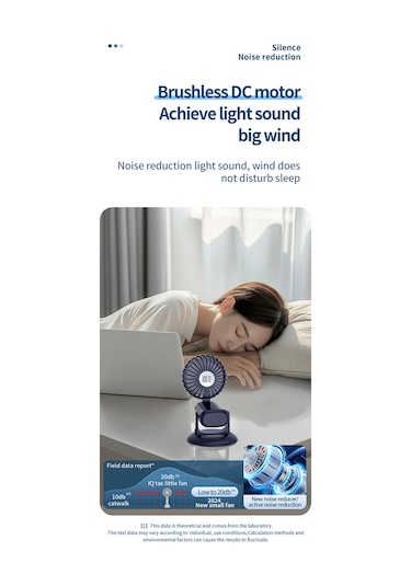 Usb Mini El Tipi Döner Tabanlı Küçük Fan 2400mah Mavi