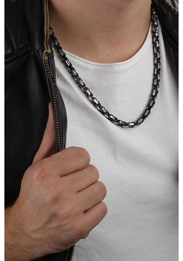 Kral Erkek Çelik Zincir Kolye 5 Mm 55 Cm 5 Renk Ck11 Beyaz