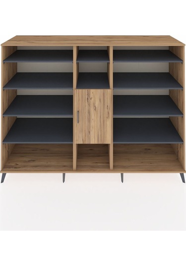 Kronos Dolap 12 Raflı Tek Kapaklı 220x59x163 Çam-çam/antrasit Çam-çam/antrasit