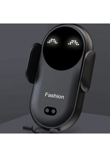 Springsun S11 Siyah Akıllı Araç İçi Kablosuz Şarj Cihazı - 10w Hızlı Şarj, Infrared Sensörlü Telefon Tutucu Ve Ses Efekti