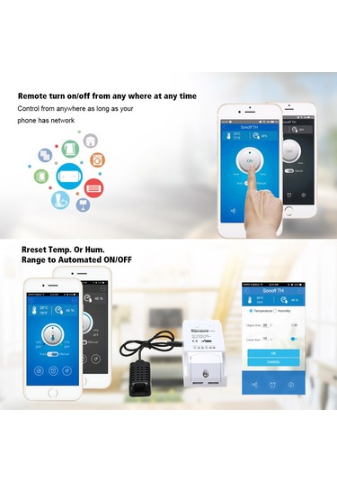 Shineyee Sonoff Am2301 Isı Ve Nem Sensörü -40 C/+80 C Aralığında Ölçüm, Th10/th16 İle Uyumlu, Akıllı Ev Uygulamaları İçin