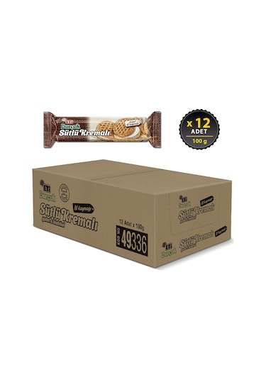 Eti Burçak Sütlü Kremalı Yulaflı Bisküvi 12 x 100 G