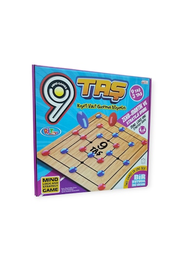 Ahşap 9 Taş 3taş - 2 Oyun Bir Arada