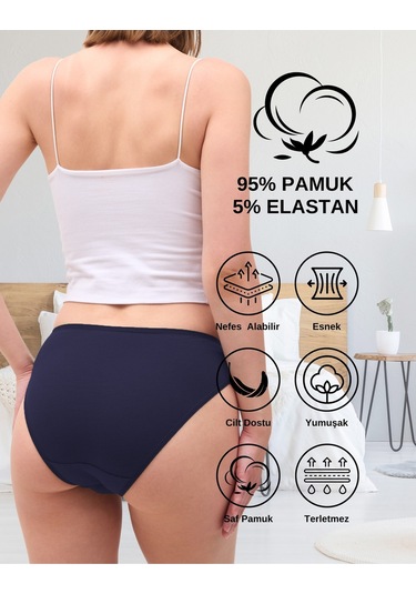 Alya Underwear Kadın Pamuklu Hipster - Slip Külot 5 Farklı Renk 1 Pakette P24