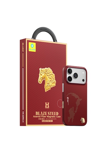 Apple Uyumlu iPhone 17 Pro Max Blaze Steed Aramid Fiber Magnetic Case Şeffaf