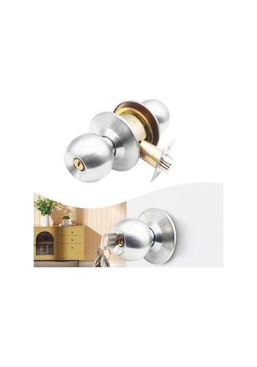 Jms Kilitli Kapı Tokmağı Paslanmaz Çelik Ön Kapı Kilidi Seti Hafif Yatak Odası İçin Aşınmaya Dayanıklı