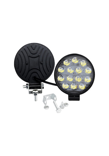 Off Road 14 Led 42 Watt Yuvarlak Traktör Tır Kamyon Tekne Sis Farı Projektör Çalışma Lambası