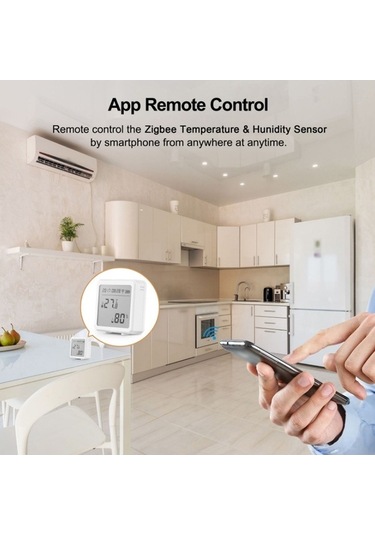Pazly Akıllı Zigbee 3.0 Sıcaklık Ve Nem Sensörü - Google Home Uyumlu, Yeni Tasarım