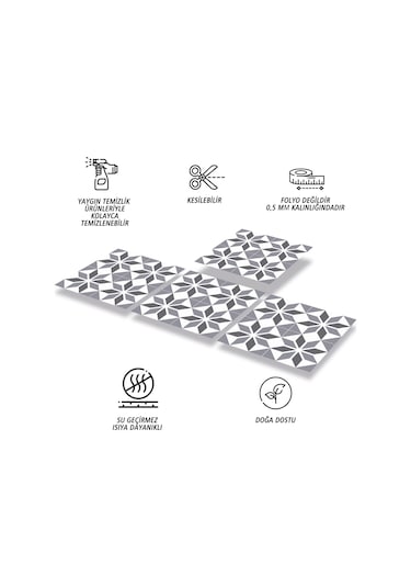 Tink Kendinden Yapışkanlı Geometrik 028 Desenli Pvc Karo 30x30 Cm