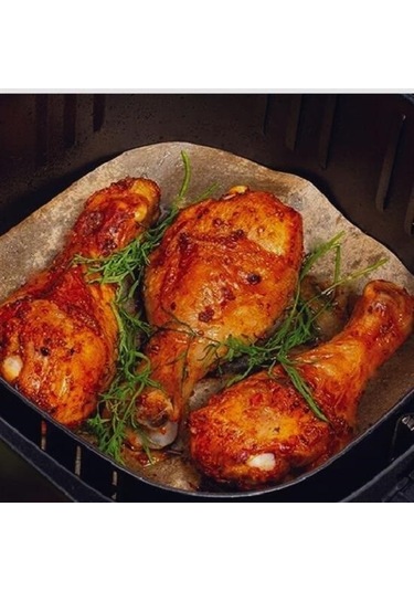 9055817132407drvs1 - 50 Adet Air Fryer Pişirme Kağıdı Tek Kullanımlık Yağ Su Geçirmez Yapışmaz Deliksiz Düz Kare Model