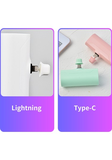 Vkemall 4800mah Siyah Mini Kapsül Power Bank - 20w Hızlı Şarj, Lightning/c/micro Usb Giriş, 100g Hafif Taşınabilir Siyah