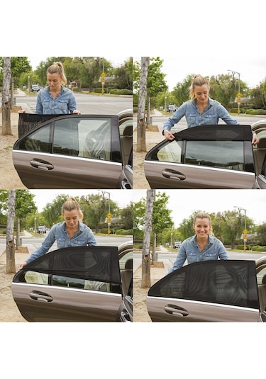 2 Adet Araç Yan Cam Güneşlik Anne Bebek Emzirme Araba Kapı Perdesi Çocuk Koruyucu Oto Sineklik Örtü