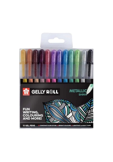 Supertrend Gelly Roll Jel Mürekkepli Metalik Kalem Seti Metallic Shiny Set 12 Renk Görsel Rengi
