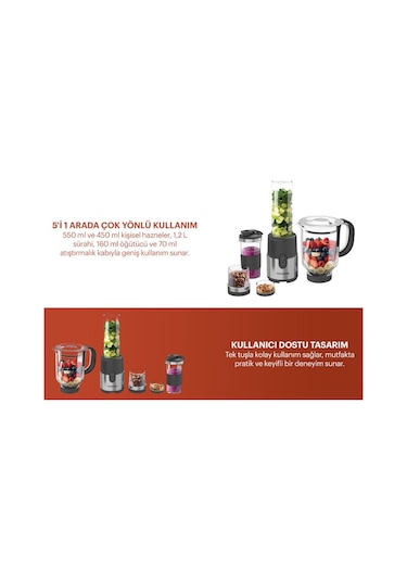 Grundig KB 7408 5 In 1 300 W Smoothie Blender Seti
