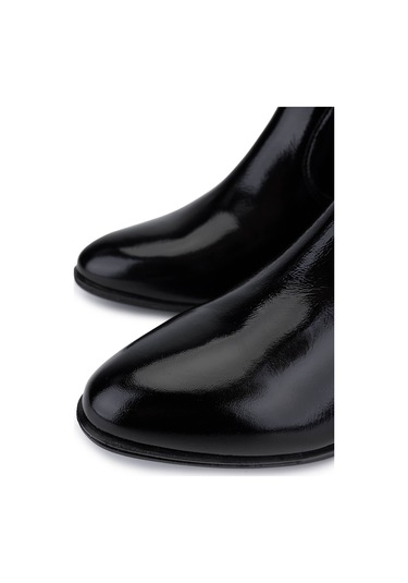 Tamer Tanca Kadın Hakiki Deri Siyah Rugan Topuklu Bot 322 2152713 Bn Bot Sk25-26 Sıyah Rgn Siyah