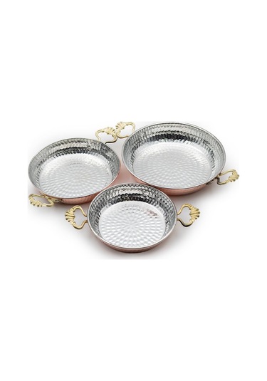 Bakır Tava 3'lü Set Bakır