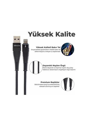 Shaza Usb Type C Pd 5a 100 W Örgülü Hızlı Şarj Ve Data Kablosu 1 Metre