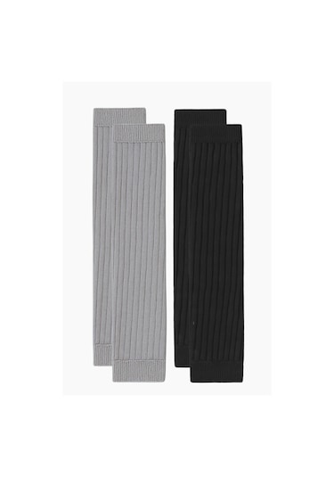 2 Adet Basic Kalın Pamuk Karışımlı Tozluk Açık Gri-antrasit-siyah