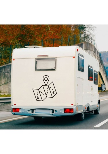 Karavan Sticker Harita Sticker 40x40