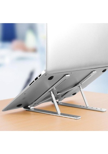 Alüminyum Alaşım Kanepe Defter Montajlı Kanepe Katlanabilir Dizüstü Bilgisayar Standı Gümüş Silver