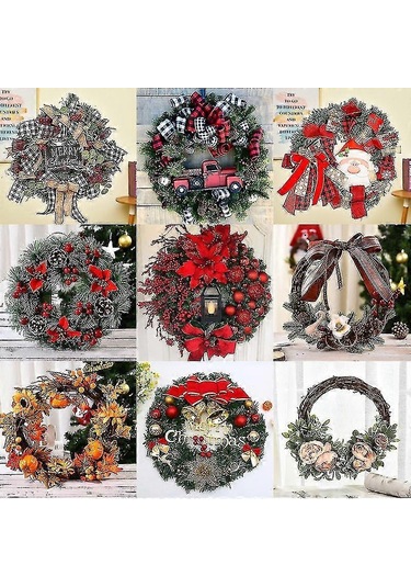 Wjtg Noel Çelengi Yuvarlak Çelenk Noel Çelengi Noel Ağacı Çelengi Noel Dekorasyonu Noel Ağacı Dekorasyonu J