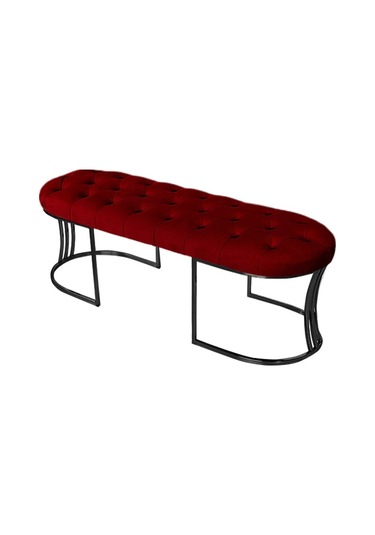 Viego Siyah Bench Puf Bordo