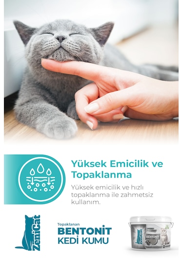 Zenicat Aktif Karbonlu Kedi Kumu İnce Taneli Doğal Bentonit 8 L