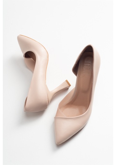 Luvishoes 653 Ten Cilt Topuklu Kadın Ayakkabı Ten Rengi