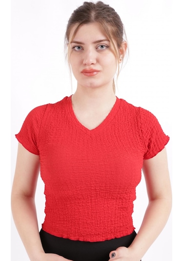 Busem S0010665-23y Kadın Bluz S0010665-R0766 Kırmızı