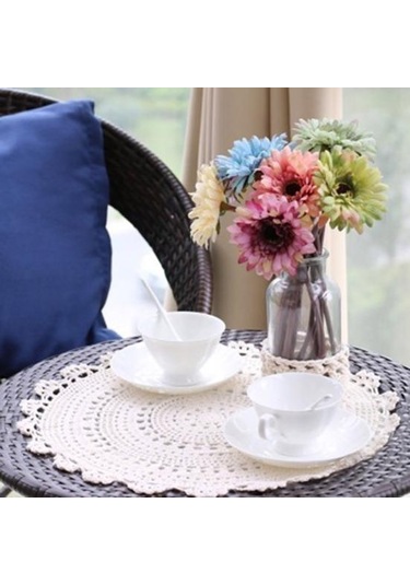 Beyaz Yastık El Yapımı Yıkanabilir Ev Pamuk Hattı İçecekler Ziyafet İçin Yastık Bardak 30cm Beyaz