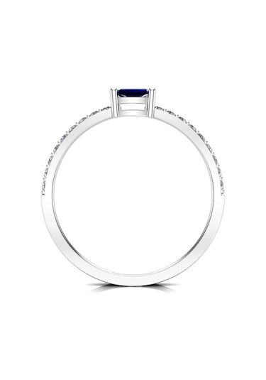 0,35 Karat Pırlantalı Safir Yüzük