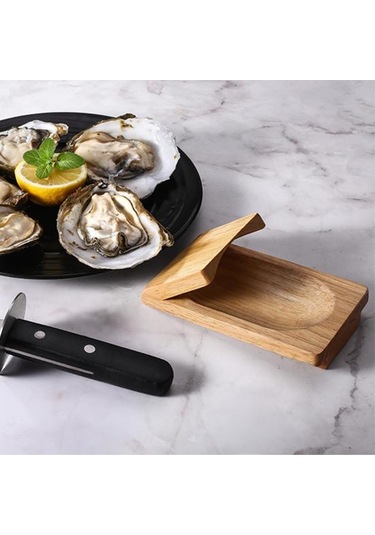 Oyster Ahşap Tepsi Çok Amaçlı Ahşap Oyster Sıkma Kelepçesi Partiler Mutfak İçin Kullanımı Kolay Deniz Ürünleri Sheller Ahşap